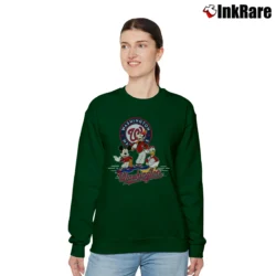 Women’s Washington Nationals Mickey Mouse Donald Goofy Baseball Relaxed Sweatshirt in forest green | Soft, Laid-Back Vibe