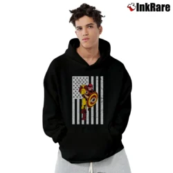 Men’s Washington Redskin Captain America Football Mashup Pullover Hoodie in black | Cozy, Durable, Modern Fit