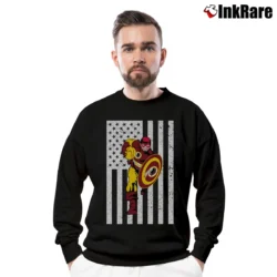 Men’s Washington Redskin Captain America Football Mashup Crewneck Sweatshirt in black | Cozy Fabric, Clean Style