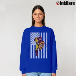 Women’s Washington Redskin Captain America Football Mashup Relaxed Sweatshirt in royal blue | Soft, Laid-Back Vibe