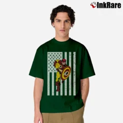 Men’s Washington Redskin Captain America Football Mashup Classic T-Shirt in forest green | Soft, Breathable Everyday Wear