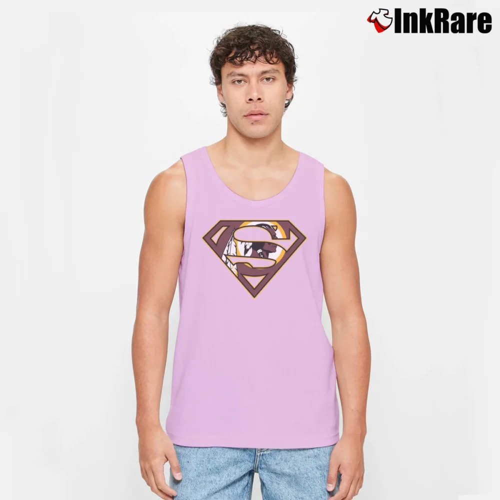 Men’s Washington Redskins Superman Logo NFL Tank Top in light pink | Breathable, Active-Friendly Design