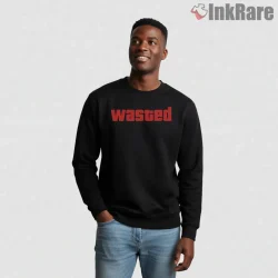 Wasted Bold Red Game Over Screen Gta Shirt on graphic shirt for men graphic tee