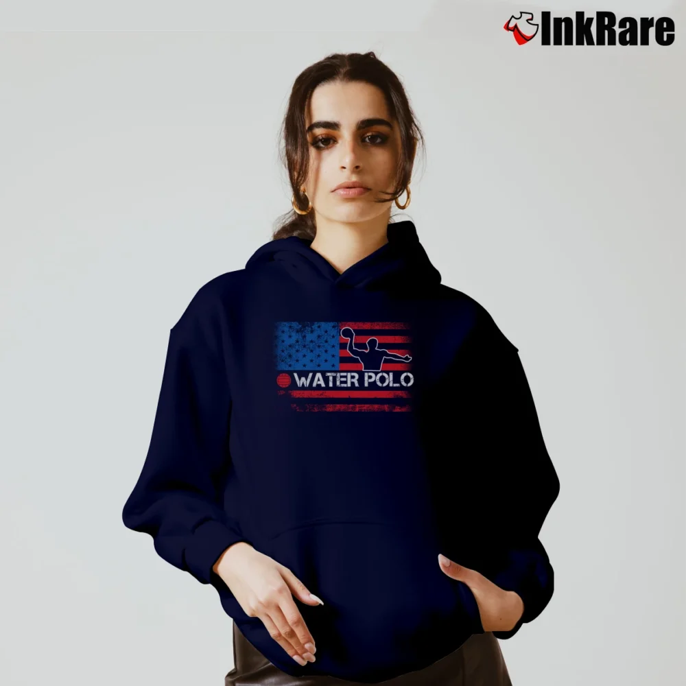Women’s Water Polo Player USA American Flag for Team USA Fans Cozy Hoodie in navy | Warm, Structured, Stylish