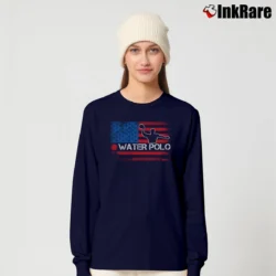 Women’s Water Polo Player USA American Flag for Team USA Fans Long-Sleeve Top in navy | Sleek, Versatile, All-Season