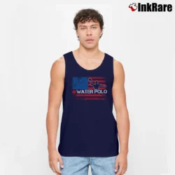 Men’s Water Polo Player USA American Flag for Team USA Fans Tank Top in navy | Breathable, Active-Friendly Design