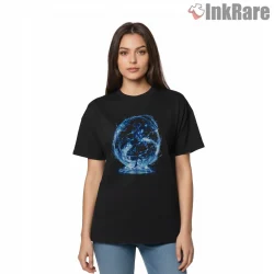 Water Silhouette Elegance Flow Shirt on black short sleeve shirt for women graphic tee