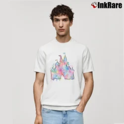 Men’s Watercolor Disney Castle Tinkerbell Disney Classic T-Shirt in white | Soft, Breathable Everyday Wear