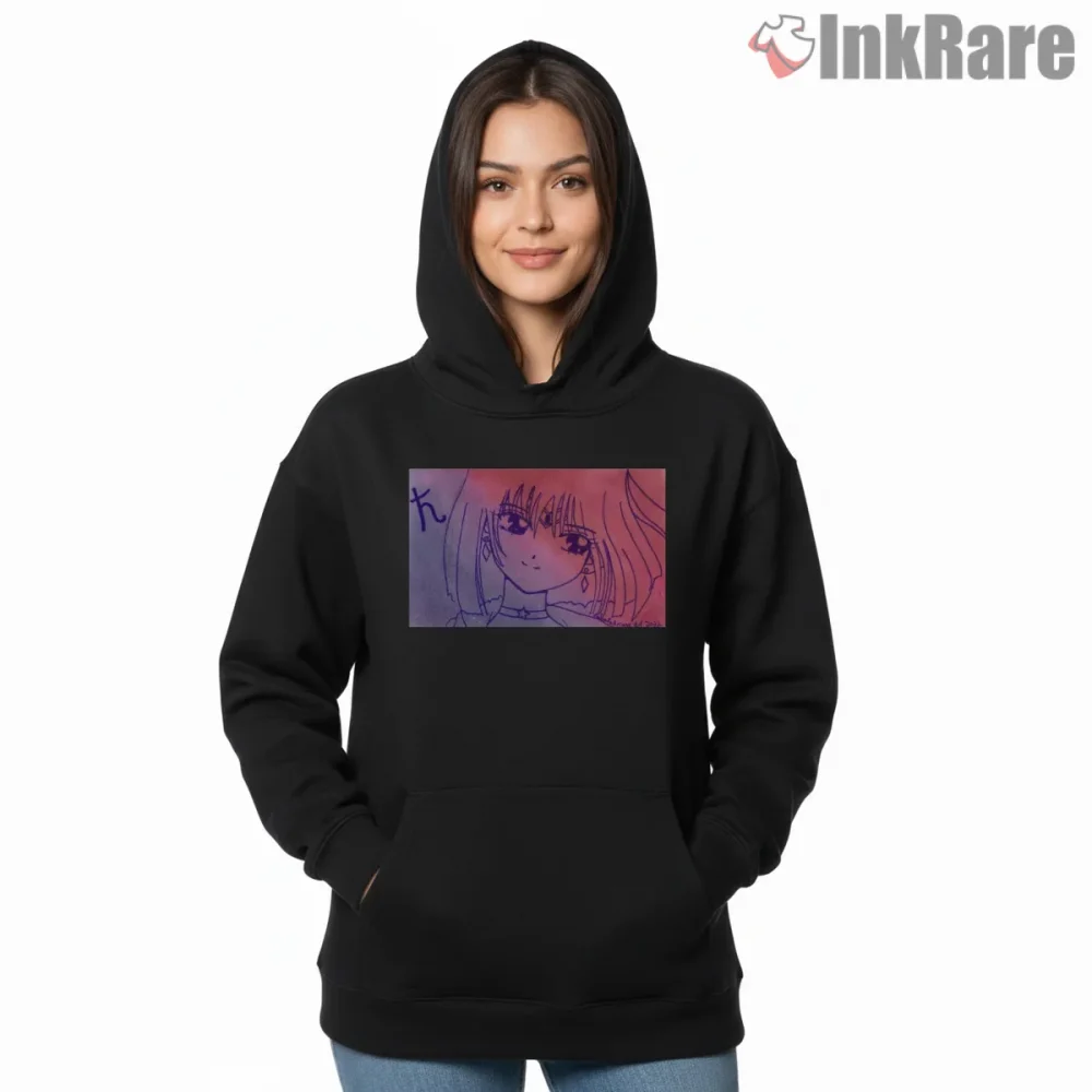 Watercolor Saturn Dreamlike Art Shirt on black hoodie for women graphic tee