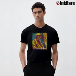Men’s waylon wyatt vintage outlaw country music V-Neck Tee in black | Sharp, Breathable, Everyday Staple
