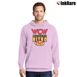 Men’s WCW Monday Nitro TNT Pullover Hoodie in light pink | Cozy, Durable, Modern Fit