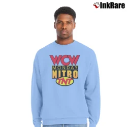Men’s WCW Monday Nitro TNT Crewneck Sweatshirt in light blue | Cozy Fabric, Clean Style