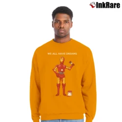 Men’s We All Have Dreams C - 3PO Comedy Star Wars Crewneck Sweatshirt in orange | Cozy Fabric, Clean Style