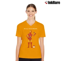 Women’s We All Have Dreams C - 3PO Comedy Star Wars V-Neck Tee in orange | Chic Neckline, Soft Texture