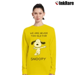 Women’s We Are Never Too Old For Snoopy Classic Long-Sleeve Top in yellow | Sleek, Versatile, All-Season