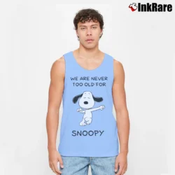 Men’s We Are Never Too Old For Snoopy Classic Tank Top in light blue | Breathable, Active-Friendly Design