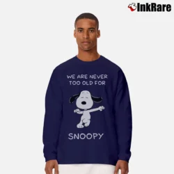 Men’s We Are Never Too Old For Snoopy Long-Sleeve Shirt in navy | Sleek, Lightweight, Year-Round Wear