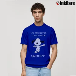 Men’s We Are Never Too Old For Snoopy Classic T-Shirt in royal blue | Soft, Breathable Everyday Wear