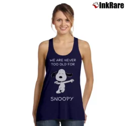 Women’s We Are Never Too Old For Snoopy Tank Top in navy | Lightweight, Movement-Friendly