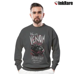 Men’s We Are Venom Marvel Comics Supervillain Crewneck Sweatshirt in charcoal | Cozy Fabric, Clean Style