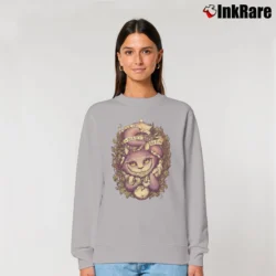 Women’s We're All Mad Here Cheshire Cat Relaxed Sweatshirt in sport grey | Soft, Laid-Back Vibe