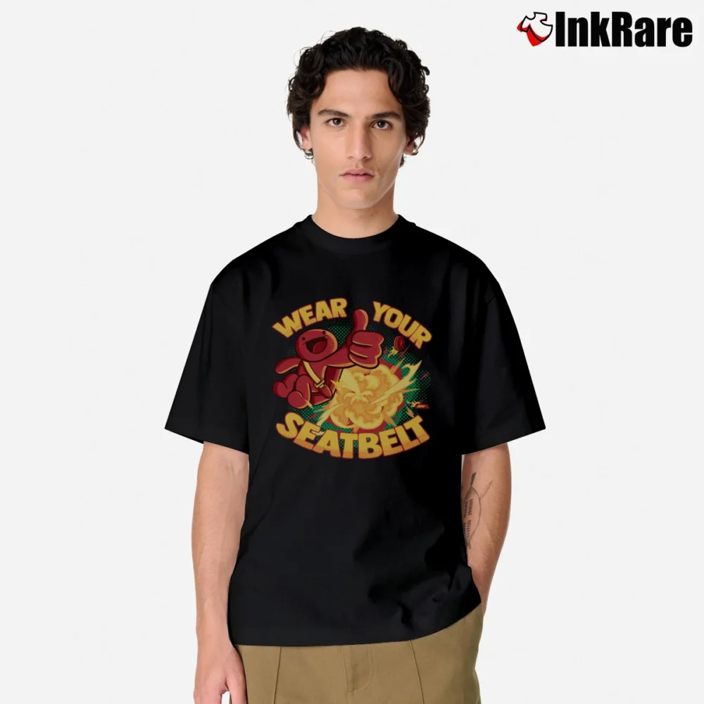 Men’s Wear Your Seatbelt Safety Reminder Classic T-Shirt in black | Soft, Breathable Everyday Wear