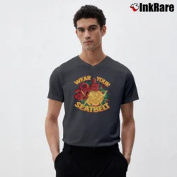 Men’s Wear Your Seatbelt The Odd V-Neck Tee in charcoal | Sharp, Breathable, Everyday Staple