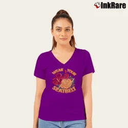Women’s Wear Your Seatbelt The Odd V-Neck Tee in purple | Chic Neckline, Soft Texture