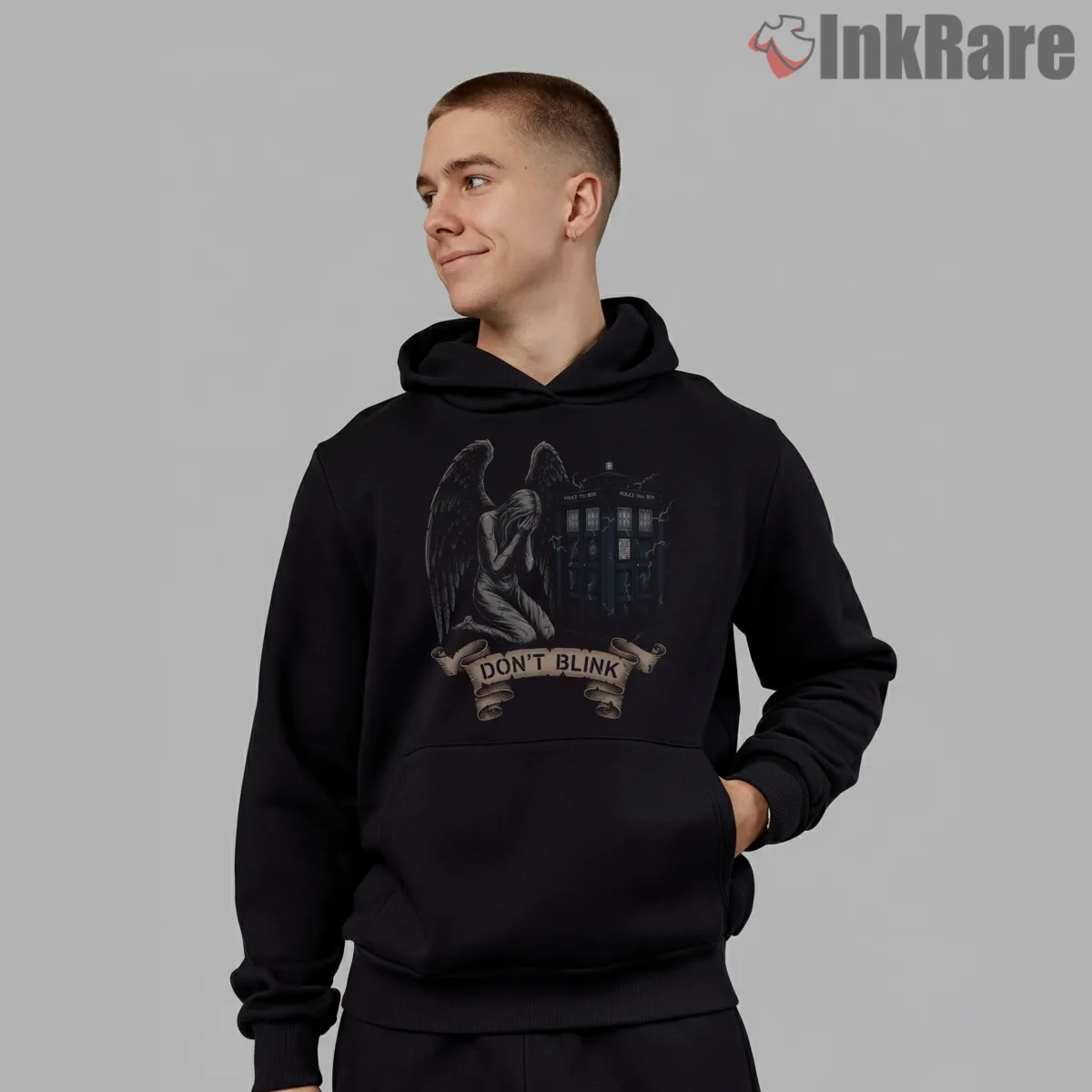 Weeping Angel Dont Blink Dark Horror Gothic Hoodie Black Weeping Angel Dont Blink Dark Horror Gothic Shirt on black hoodie for men graphic tee