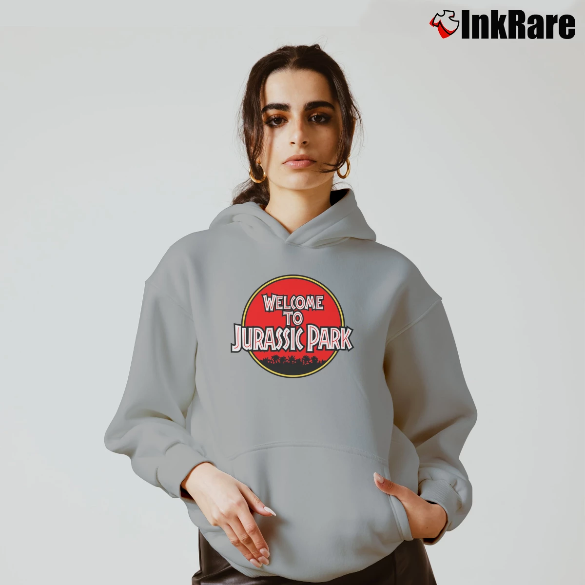 Welcome To Jurassic Park Women’s Cozy Hoodie in sport grey – Urban Chic Women’s Welcome To Jurassic Park Cozy Hoodie in sport grey | Warm, Structured, Stylish