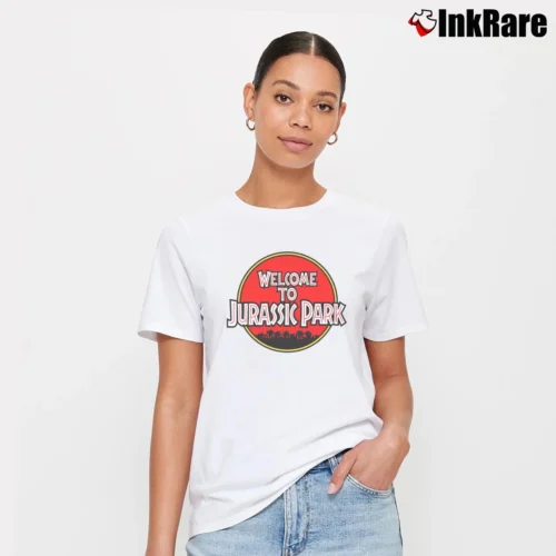 Welcome To Jurassic Park Women’s Tee in white – Effortless Style Women’s Welcome To Jurassic Park T-Shirt in white | Soft, Flattering Fit