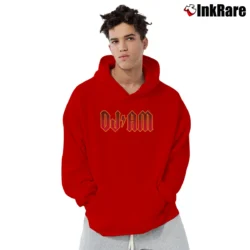 Men’s Wenyu DJ AM Logo Graphic Pullover Hoodie in red | Cozy, Durable, Modern Fit