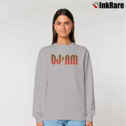 Women’s Wenyu DJ AM Logo Graphic Relaxed Sweatshirt in sport grey | Soft, Laid-Back Vibe