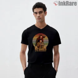 Wet Bandits Be On The Lookout Retro Gift Shirt on black v-neck shirt for men graphic tee