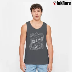 Men’s What Doesn't Kill You Gives You XP Tank Top in charcoal | Breathable, Active-Friendly Design