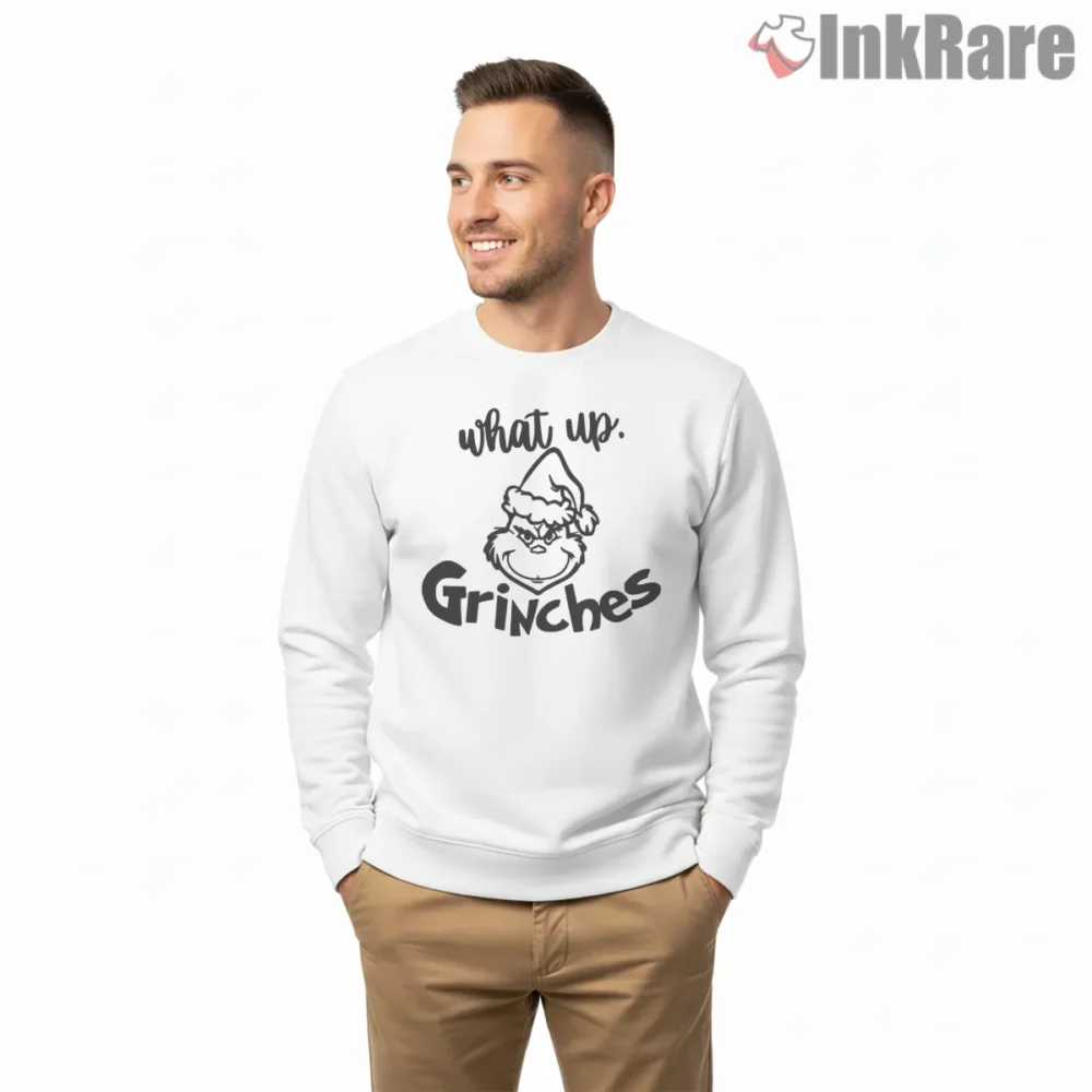 What Up Grinches Hand Lettered Shirt on graphic shirt for men graphic tee