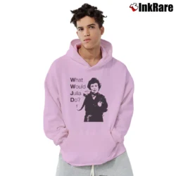 Men’s What Would Julia Do Organic Cotton Pullover Hoodie in light pink | Cozy, Durable, Modern Fit