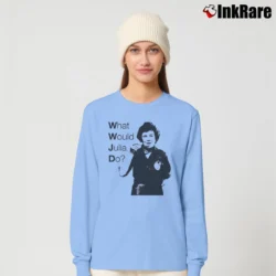 Women’s What Would Julia Do Organic Cotton Long-Sleeve Top in light blue | Sleek, Versatile, All-Season