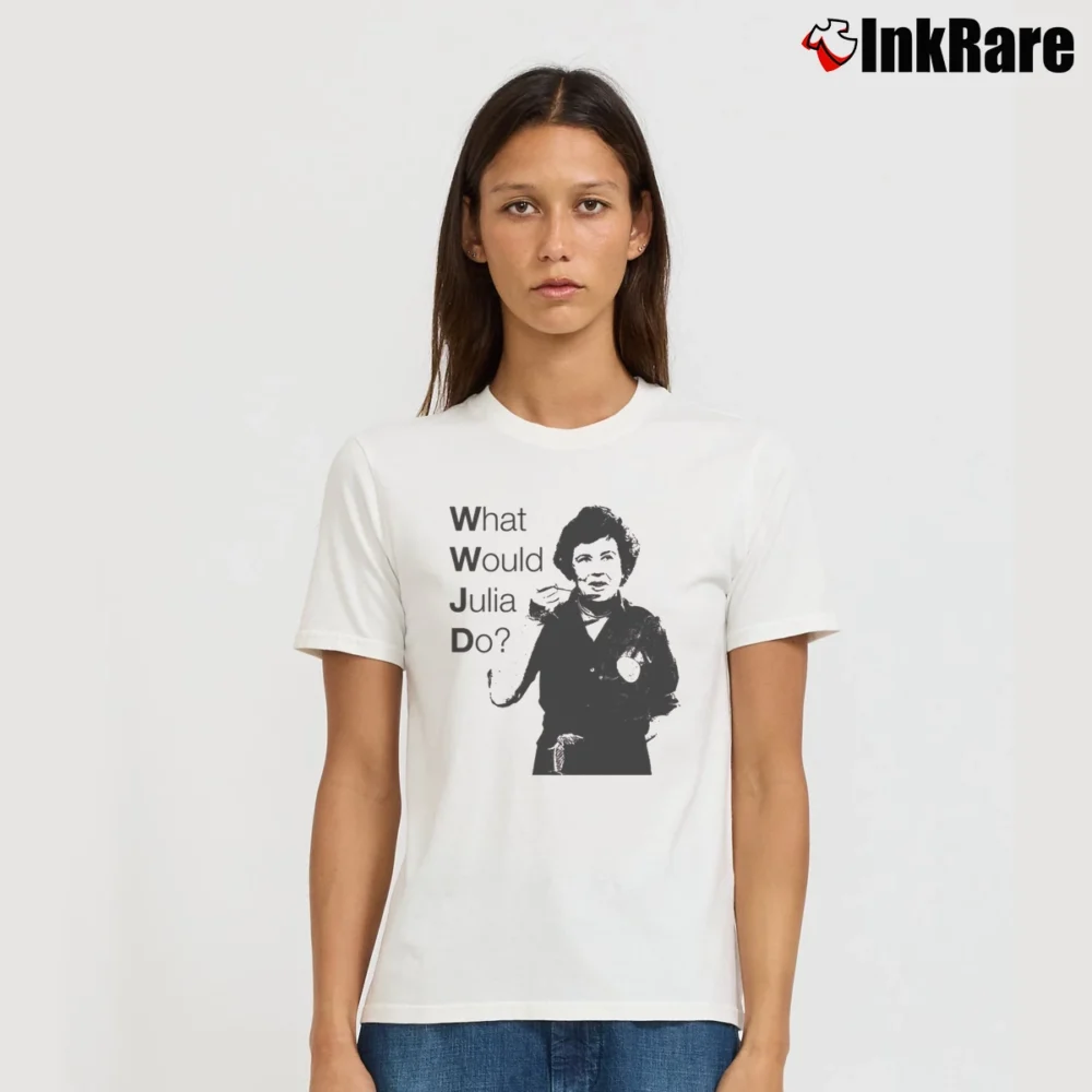 Women’s What Would Julia Do Organic Cotton Signature T-Shirt in white | Soft, Flattering Fit