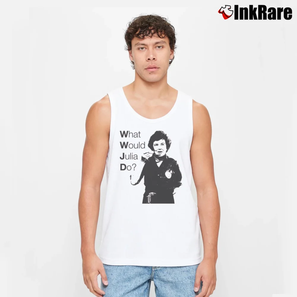 Men’s What Would Julia Do Organic Cotton Tank Top in white | Breathable, Active-Friendly Design