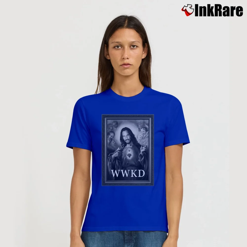 Women’s What Would Keanu Reeves Do Signature T-Shirt in royal blue | Soft, Flattering Fit