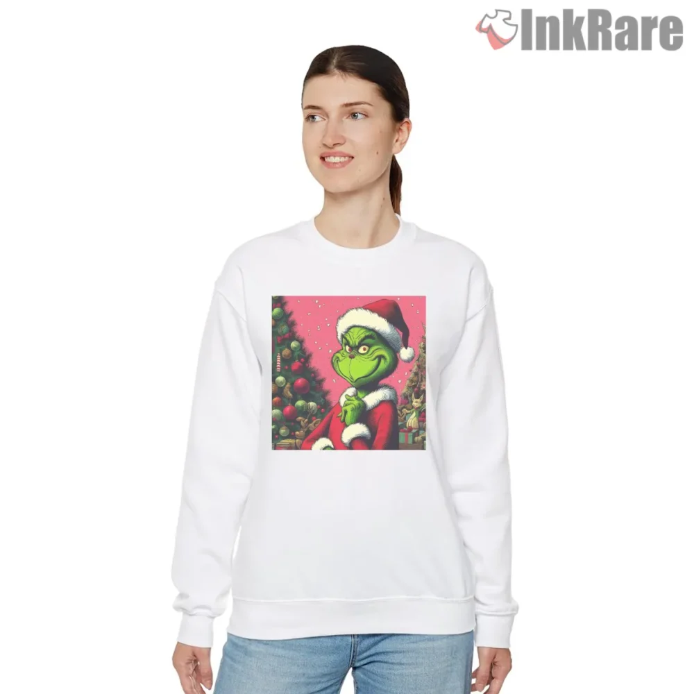Whimsical Holidays Grinch Festive Portrait Shirt on graphic shirt for women graphic tee
