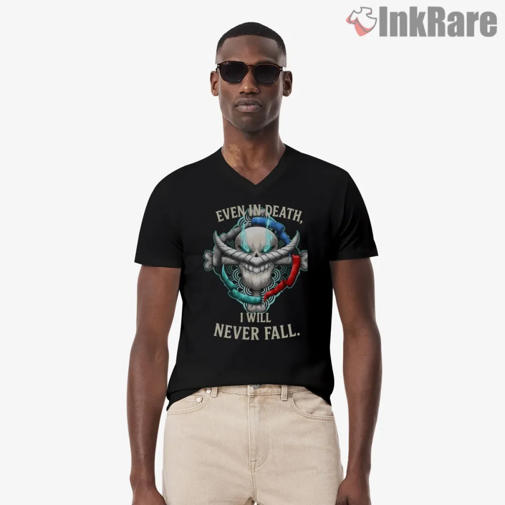 Whitebeard Pirates Legendary Crest Anime Shirt on black v-neck shirt for men graphic tee