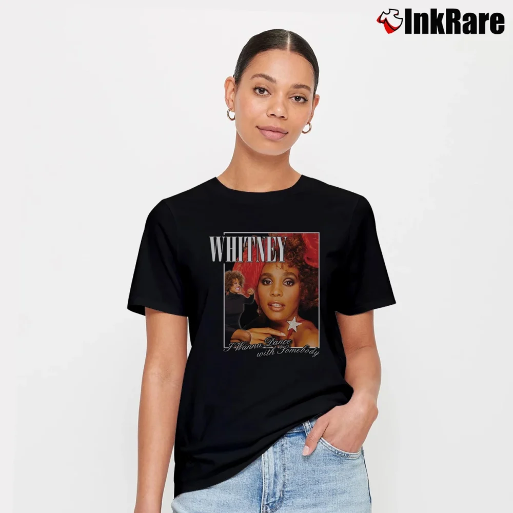 Women’s Whitney Houston Graphic Signature T-Shirt in black | Soft, Flattering Fit