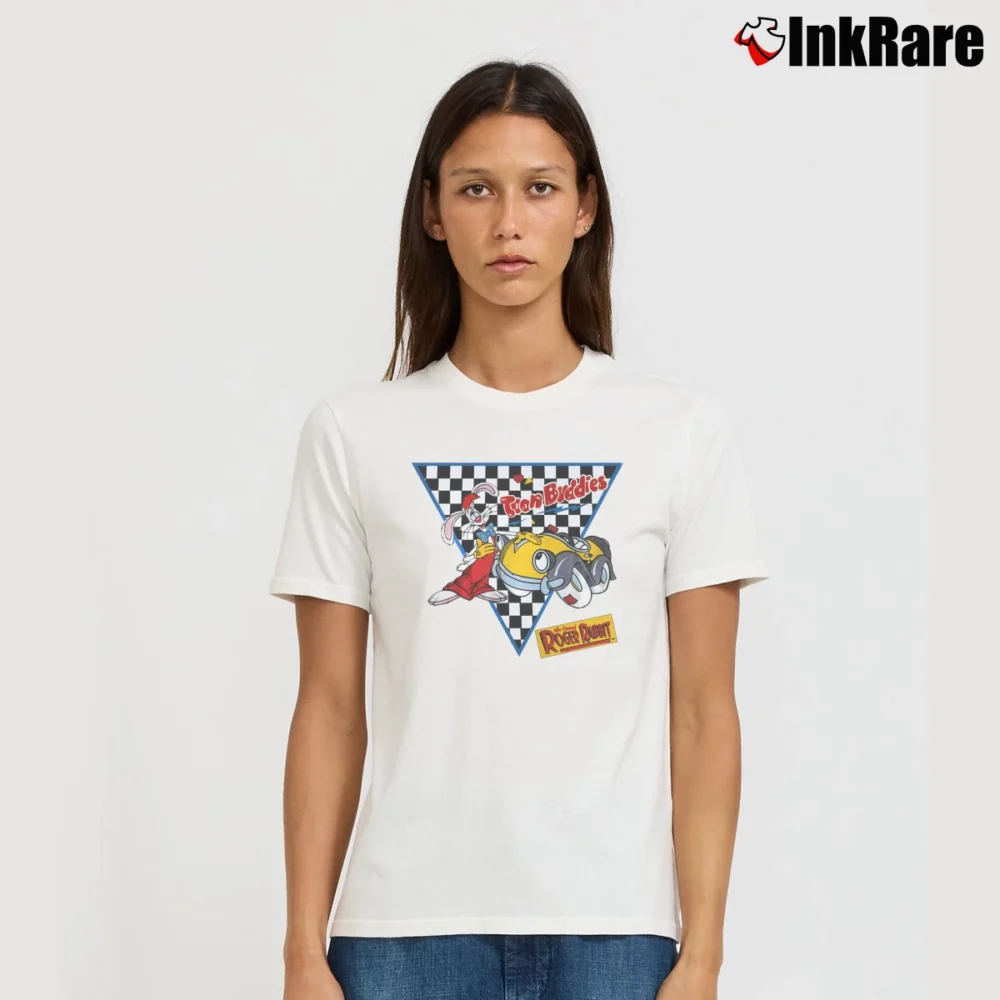 Women’s Who Framed Roger Rabbit 1987 Disney Movie Promo Signature T-Shirt in white | Soft, Flattering Fit