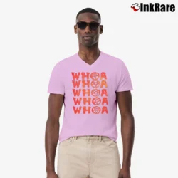 Men’s Whoa Whoa Whoa Tom Jones Parody Metal Band V-Neck Tee in light pink | Sharp, Breathable, Everyday Staple