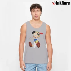 Men’s Why You Always Lying Pinocchio Cute Graphic Walt Disney Tank Top in sport grey | Breathable, Active-Friendly Design