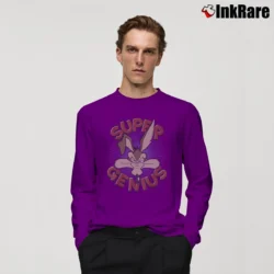 Men’s Wile E Coyote Super Genius Looney Tunes Long-Sleeve Shirt in purple | Sleek, Lightweight, Year-Round Wear