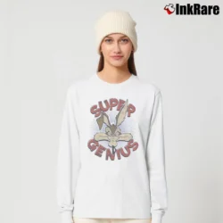 Women’s Wile E Coyote Super Genius Looney Tunes Long-Sleeve Top in white | Sleek, Versatile, All-Season