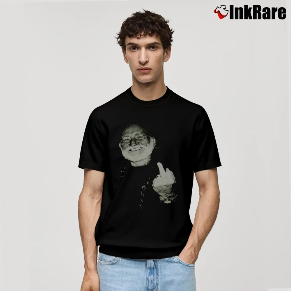 Men’s Willie Nelson Finger Classic T-Shirt in black | Soft, Breathable Everyday Wear